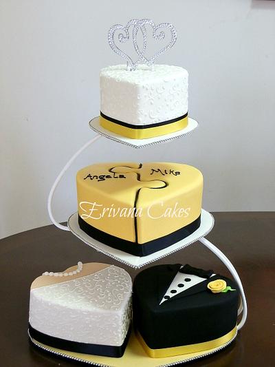 Bride and Groom Puzzle Wedding cake - Cake by erivana