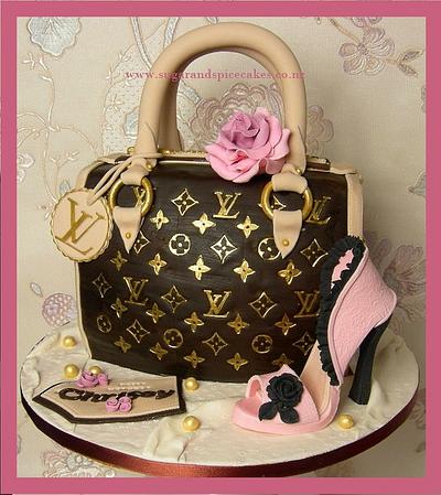 Louis Vuitton Handbag Cake with sugar Stiletto ~  - Cake by Mel_SugarandSpiceCakes