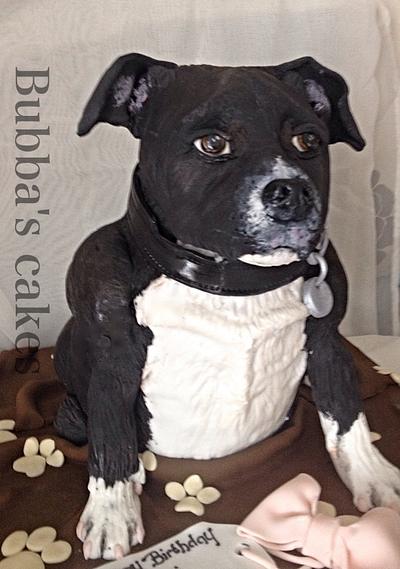 Jessie the staffie  - Cake by Bubba's cakes 