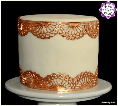 Ivory and gold  - Cake by BakedbyBeth