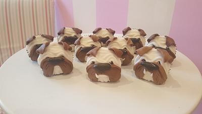 Cute little bulldog pup cakes  - Cake by Helen at fairy artistic 