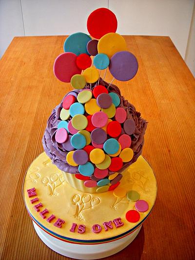 Balloons Giant Cupcake - Cake by Beside The Seaside Cupcakes