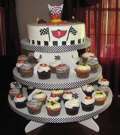 Cars Cupcake Tower - Cake by Jaybugs_Sweet_Shop