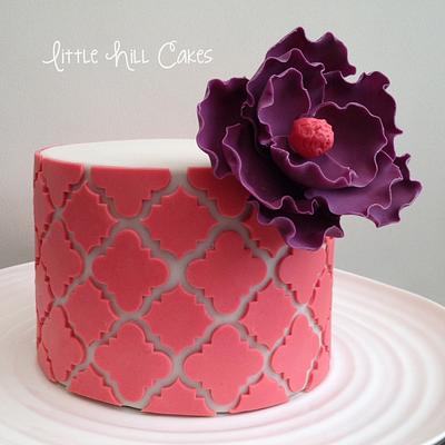 Quatrefoil Flower Cake - Cake by Little Hill Cakes