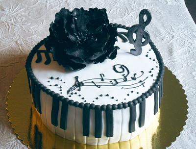 peony and music!! - Cake by cristinacakes