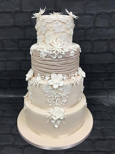 Justin Alexander Wedding Dress cake - Cake by Chocomoo