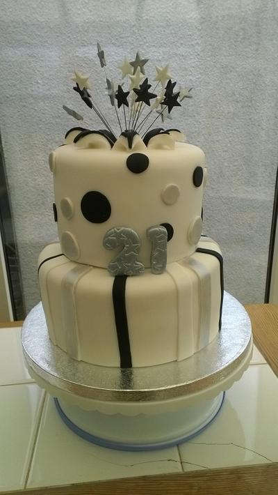 Starburst 21st birthday cake - Cake by Combe Cakes