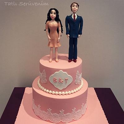 Engagement cake for B & T :) - Cake by CakeHeavenTr