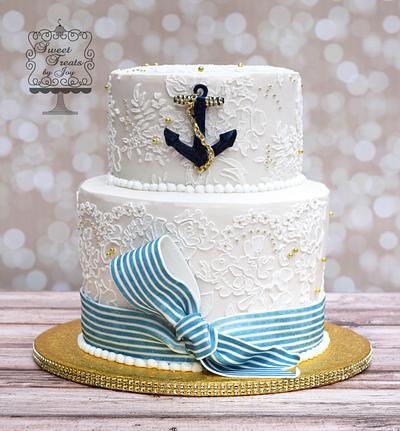 Nautical Lace - Cake by Joy Thompson at Sweet Treats by Joy
