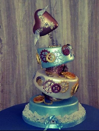 My steampunk anniversary cake - Cake by Lallacakes