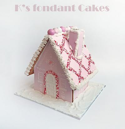 Pink & Red 3d Gingerbread houses - Cake by K's fondant Cakes