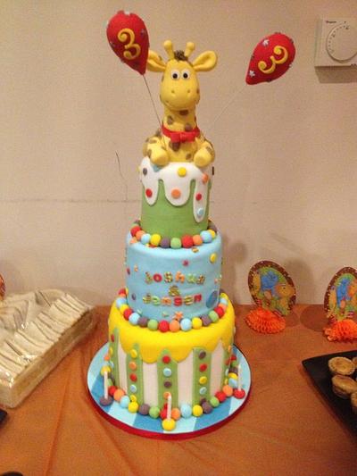 giraffe party cake - Cake by Janine Lister