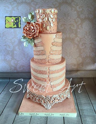 Blush&silver wedding cake - Cake by Sweet Art
