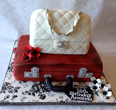 Purse & vintage suitcase  - Cake by Heidi