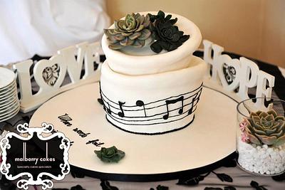 Music and succulents - Cake by Malberry Cakes