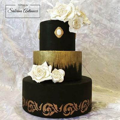 Black and gold wedding cake - Cake by Sabrina Antinucci
