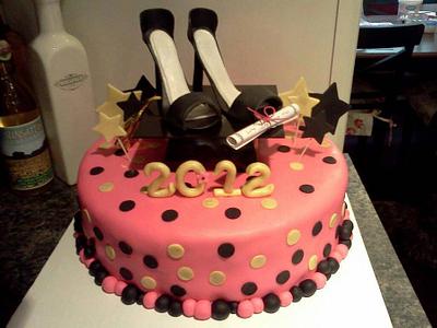 Fondant high heel grad cake - Cake by Charise Viccarone~ The Flour Bouquet Co.