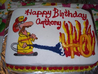 40th Birthday Fireman - Cake by AneliaDawnCakes