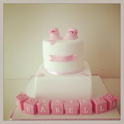 Baby girl christening cake  - Cake by Tillymakes