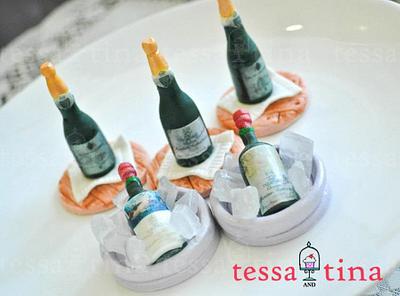 Wine Bottle cupcake toppers - Cake by tessatinacakes