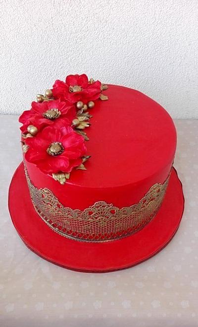 old gold and red - Cake by Geri