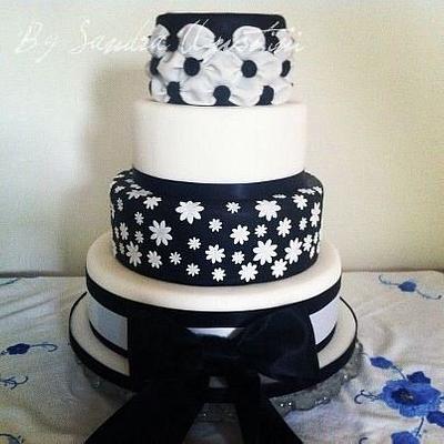 Black & White Wedding Cake - Cake by Sandra Agustini