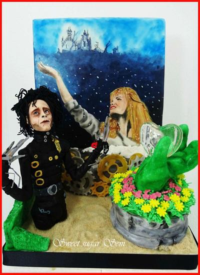 Edward Scissorhands Christmas at the movies collaboration - Cake by SweetSugarSem