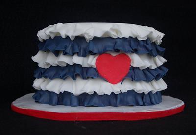 Navy blue and white ruffles - Cake by Shannon Davie