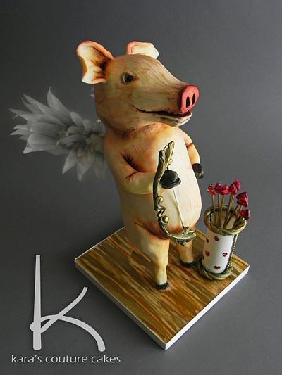CuPig (like Cupid, but with a "G") - Cake by Kara's Couture Cakes