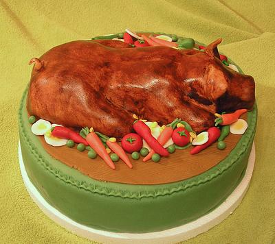Roasted pig - Cake by Anka