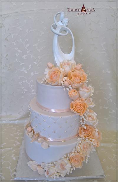 Wedding cake with roses - Cake by Tortolandia