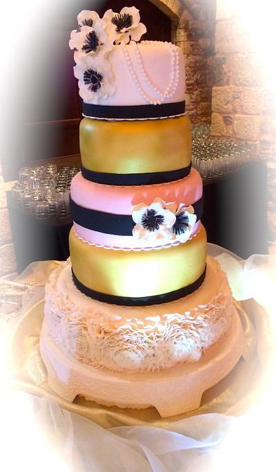 Gatsby Themed Wedding Cake.... by Donna's Sweets & Events Greece - Cake by Cakeladygreece