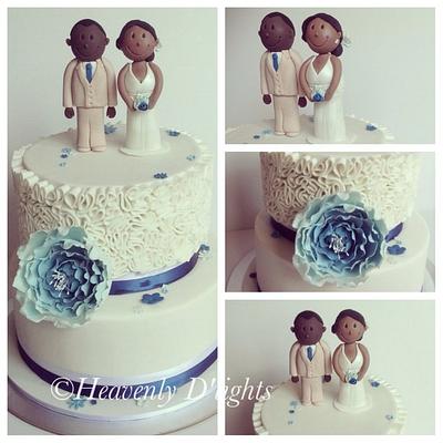 My first peony and lace Wedding Cake - Cake by novita