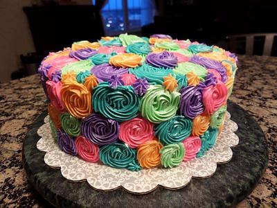 Rainbow Rose Cake - Cake by The Sugary