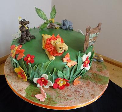 Jungle Cake for 1 year old Logan - Cake by Fifi's Cakes