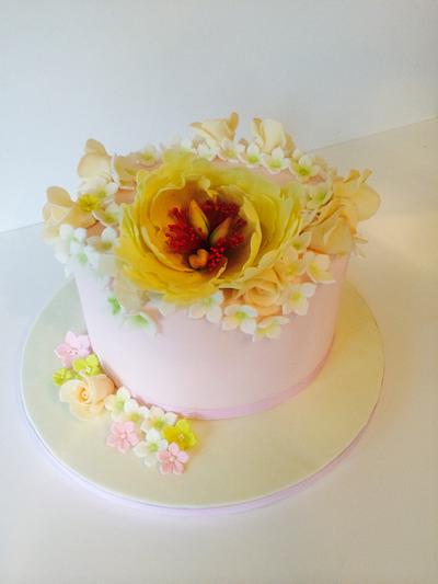 Wired peony - Cake by lesley hawkins