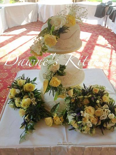 Lace and Roses Wedding Cake - Cake by Dawne's Kitchen
