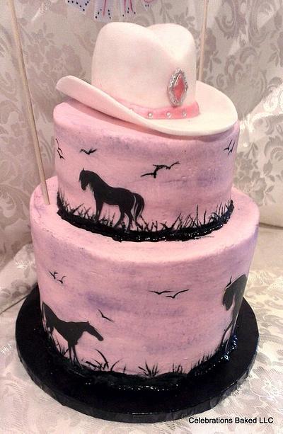 horse cake/hand painting - Cake by Sherri Hodges 
