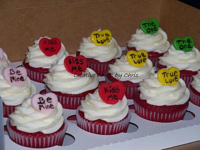 Conversation Heart Cupcakes for Benefit - Cake by Creative Cakes by Chris