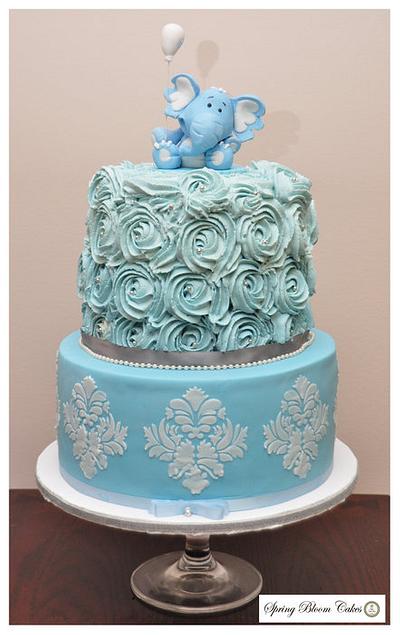 Elephant Baby Shower Cake - Cake by Spring Bloom Cakes