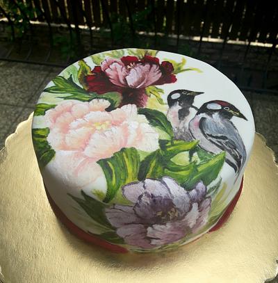Handpainted cake - Cake by Fatiha Kadi