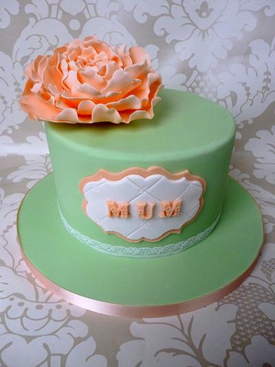 Peachy peony - Cake by Cakes by Verity