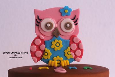 The Pink owl  - Cake by Super Fun Cakes & More (Katherina Perez)