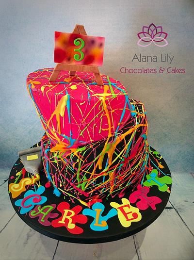Neon Art Splatter Cake - Cake by Alana Lily Chocolates & Cakes