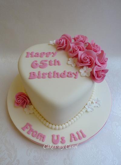 Pretty Pink Roses 65th - Cake by Carol