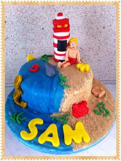 Beach cake firetower - Cake by Dana Bakker