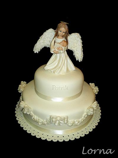 Christening cake with angel.. - Cake by Lorna