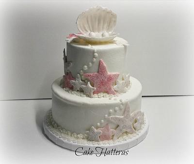 Pink Seashell Wedding Cake - Cake by Donna Tokazowski- Cake Hatteras, Martinsburg WV