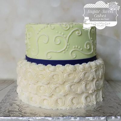 Lime & Navy Bridal Shower - Cake by Sugar Sweet Cakes