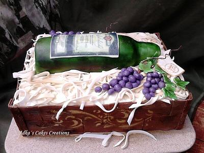 bottle of wine - Cake by AdkasCakesCreations